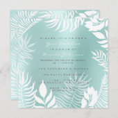 アクアティファニーメタルグリッター トロピックホワイトブルー 招待状 (正面/裏面)