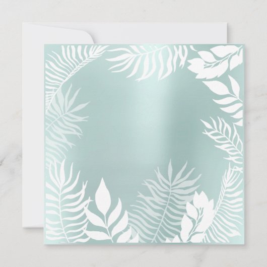 アクアティファニーメタルグリッター トロピックホワイトブルー 招待状 (裏面)