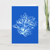 アクアティールブルーの珊瑚のシルエット 水彩カード カード (正面)