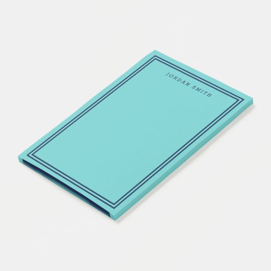 アクアティール(緑がかった色)とダブルネイビーブルー縁ど ポストイット (アングル)