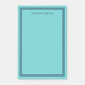 アクアティール(緑がかった色)とダブルネイビーブルー縁ど ポストイット (正面)