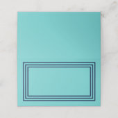 アクアティール(緑がかった色)とトリプルネイビーブルー縁ど プレイスカード (外部開封)