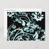 アクアティール（緑がかった色）とブラックフローラが女の子に贈り物を渦巻く ポストカード (正面/裏面)