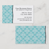 アクアティール（緑がかった色）とホワイトダマスク 名刺 (正面/裏面)