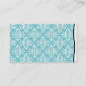 アクアティール（緑がかった色）とホワイトダマスク 名刺 (裏面)