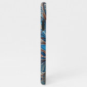 アクアティール（緑がかった色）アズールブルーベージュペイズリーアートパターン iPhoneケース (右側)