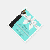 アクアティール(緑がかった色)エレガントダークエスニックティファニーベビーシャワー スタンダードカクテルナプキン (角)