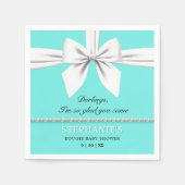 アクアティール(緑がかった色)エレガントティファンシーファニーベビーシャワー スタンダードカクテルナプキン (正面)