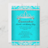 アクアティール（緑がかった色）キンセアニェラ15thバースデーパーティティアラ 招待状 (正面)