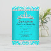 アクアティール（緑がかった色）キンセアニェラ15thバースデーパーティティアラ 招待状 (スタンド正面)