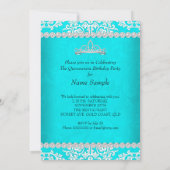 アクアティール（緑がかった色）キンセアニェラ15thバースデーパーティティアラ 招待状 (裏面)
