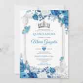 アクアティール（緑がかった色）キンセアニラシルバークラウン15アノス 招待状 (正面)