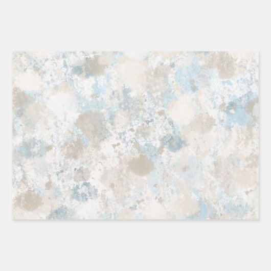 アクアティール(緑がかった色)クリームウォーターカラー絞り染め抽象芸術 ラッピングペーパーシート (正面3)