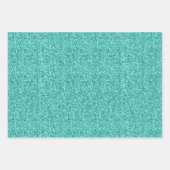 アクアティール(緑がかった色)グリッタースウィート16パーソナライズされたターコイズ ラッピングペーパーシート (正面3)