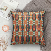 アクアティール（緑がかった色）グリーンオレンジタウペベージュトバルパターン