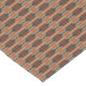 アクアティール(緑がかった色)グリーンオレンジタウペベージュトリバルアート テーブルクロス (アングル)