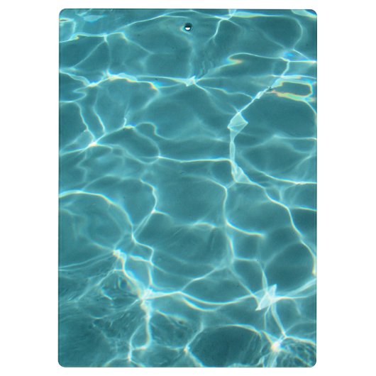 アクアティール（緑がかった色）スイミングプールウォーターフォト クリップボード (裏面)