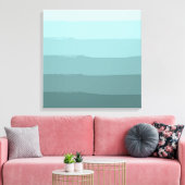 アクアティール（緑がかった色）ストライプ抽象芸術 キャンバスプリント (インサイチュ (リビング))