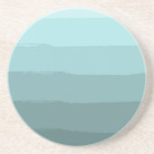 アクアティール（緑がかった色）ストライプ抽象芸術 コースター (正面)