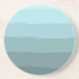 アクアティール(緑がかった色)ストライプ抽象芸術 コースター