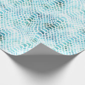 アクアティール（緑がかった色）スネークプリント ラッピングペーパー (角)