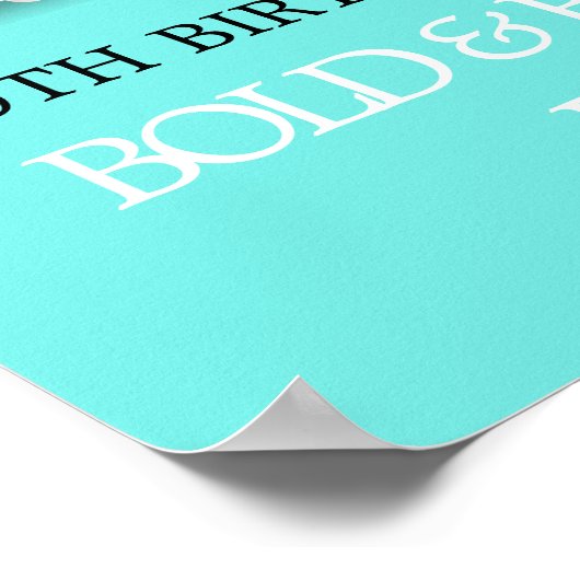 アクアティール(緑がかった色)ティファニーテーマパーティーウェルカムサイン ポスター (角)