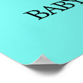 アクアティール(緑がかった色)ティファニーベビーシャワーウェルカムサイン ポスター (角)