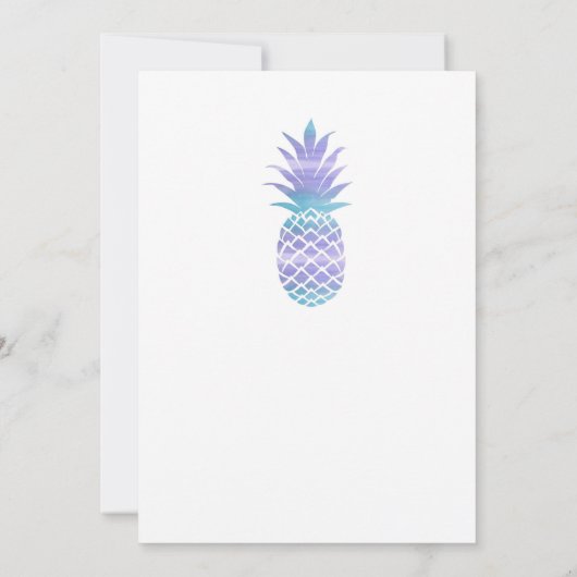 アクアティール（緑がかった色）&パープルパイナップルトロピカルシックパーティー 招待状 (裏面)