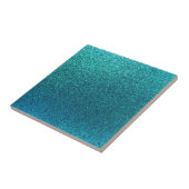 アクアティール(緑がかった色)フェイクターコイズブルーグリッター背景 タイル (側面)