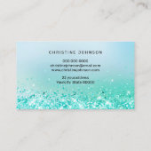 アクアティール(緑がかった色)フェイクチュンキーグリッター名刺 名刺 (裏面)