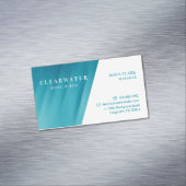 アクアティール（緑がかった色）ブルーウォーターリップルプール&スパ マグネット名刺 (インサイチュ)