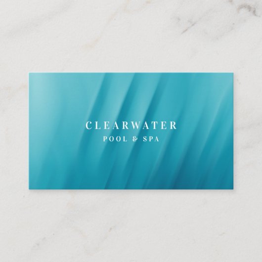 アクアティール（緑がかった色）ブルーウォーターリップルプール&スパ 名刺 (正面)