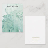 アクアティール(緑がかった色)ブルーグリーンゲートネックレスバンドディスプレイ 名刺 (正面/裏面)