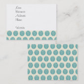 アクアティール(緑がかった色)ブルーシェルかわいらしビーチパターンギフト 名刺 (正面/裏面)