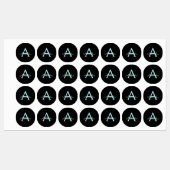 アクアティール(緑がかった色)ブルースクリプガーリートモノグラム名 ラベル (シート)