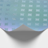 アクアティール（緑がかった色）ブルーパステルグラデーションパープルクリスタルフェア ラッピングペーパー (角)