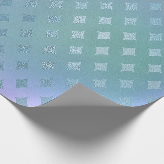 アクアティール（緑がかった色）ブルーパステルグラデーションパープルクリスタルフェア ラッピングペーパー (角)