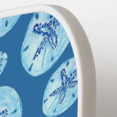 アクアティール(緑がかった色)ブルー砂ドル水カラー名前をカスタムする ピックルボールラケット (左詳細)