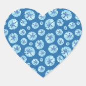 アクアティール（緑がかった色）ブルー砂ドル水色 ハートシール (正面)