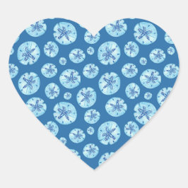 アクアティール（緑がかった色）ブルー砂ドル水色 ハートシール