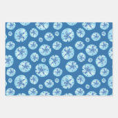 アクアティール(緑がかった色)ブルー砂ドル水色 ラッピングペーパーシート (正面3)