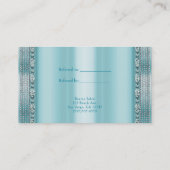 アクアティール(緑がかった色)ブルー&シルバーきらきら光るダイヤモンド参照フレンド 紹介カード (裏面)