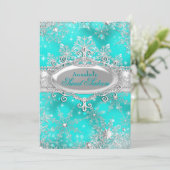 アクアティール（緑がかった色）プリンセスウィンターワンダーランドスウィート16 招待状 (スタンド正面)