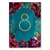 アクアティール（緑がかった色）メルロジュエルトーン金ゴールドテーブル番号 テーブルナンバー (正面)