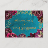 アクアティール（緑がかった色）メルロジュエルトーン金ゴールドRSVPオンラインカード 名刺 (裏面)