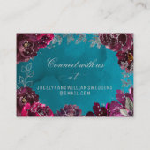 アクアティール（緑がかった色）メルロジュエルトーンRSVPオンラインカード 名刺 (裏面)