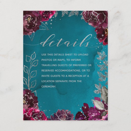 アクアティール(緑がかった色)メルロジュエルトー結婚ンの詳細シート エンクロージャーカード (正面)