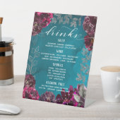 アクアティール（緑がかった色）メルロジュエルト結婚ーンの大バーメニュー 台座サイン (インサイチュ)