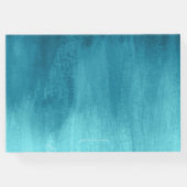 アクアティール（緑がかった色）モダンアートカスタムウェディングゲストブック ゲストブック (裏面)