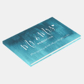 アクアティール（緑がかった色）モダンアートカスタムウェディングゲストブック ゲストブック (コーナー)